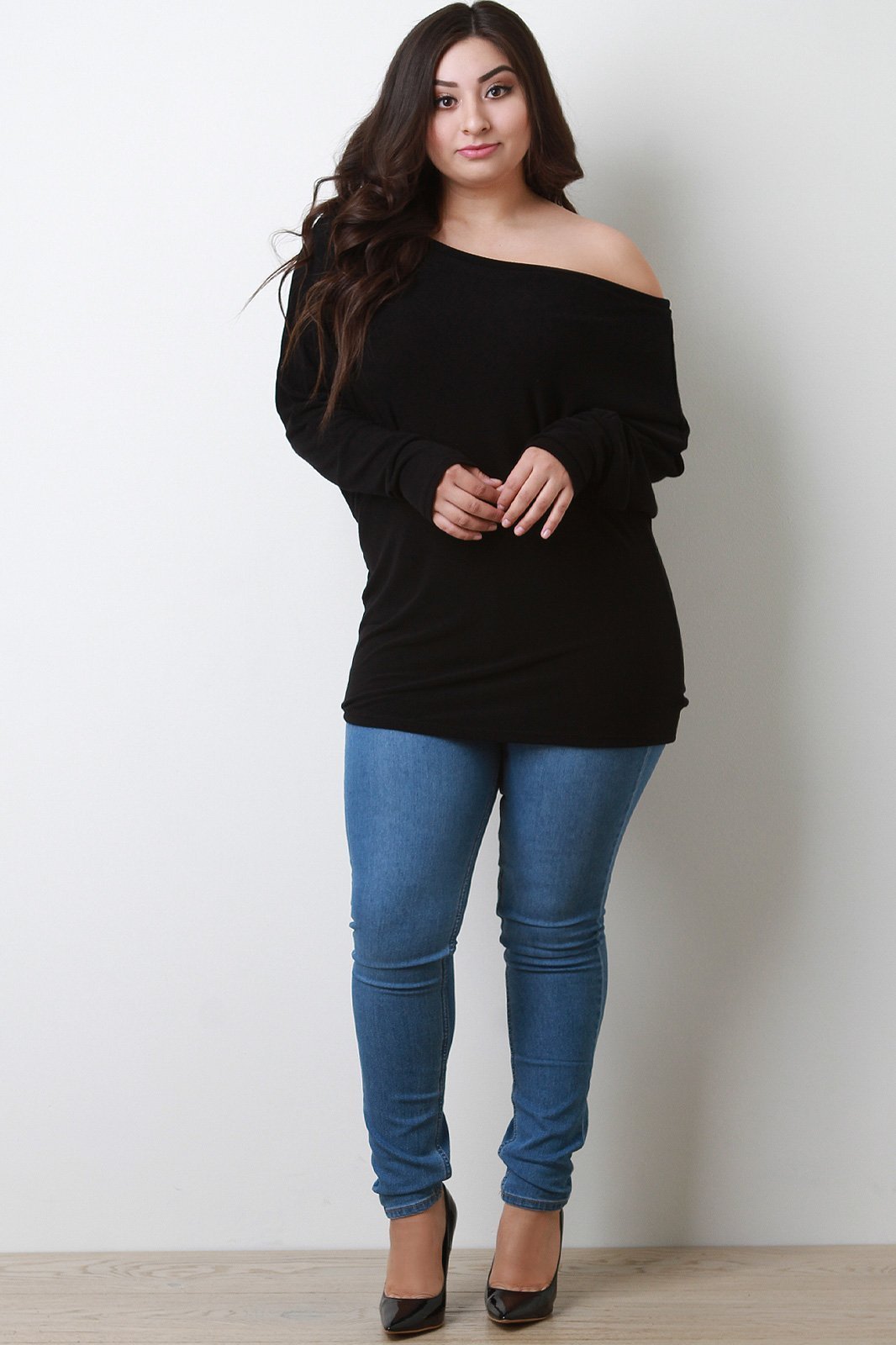 One Shoulder Dolman Sleeve Sweater Top test