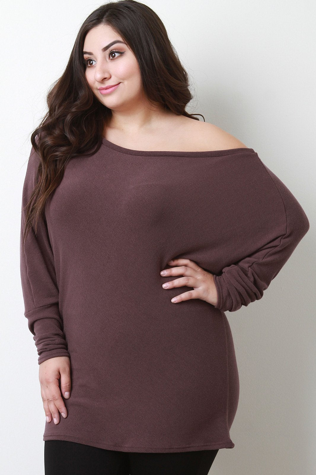 One Shoulder Dolman Sleeve Sweater Top test