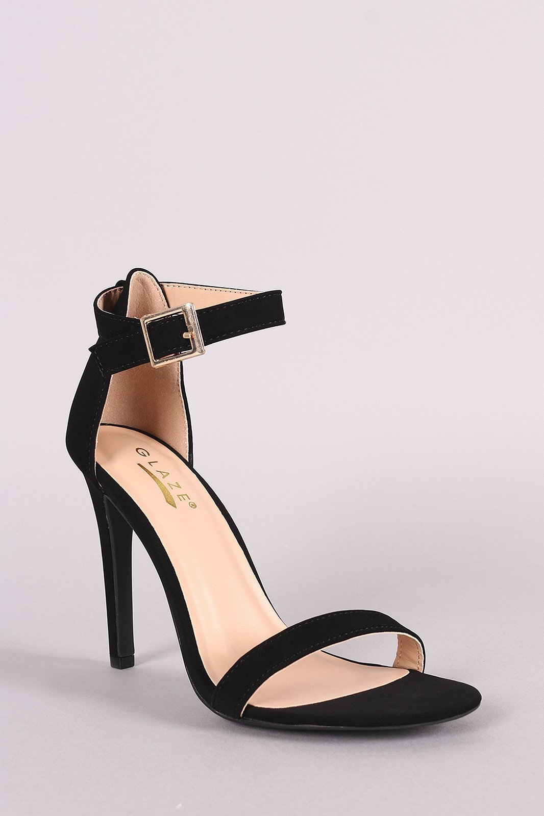 Nubuck Ankle Strap Open Toe Stiletto Heel test