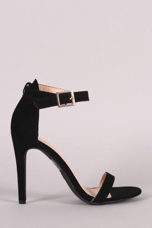 Nubuck Ankle Strap Open Toe Stiletto Heel test